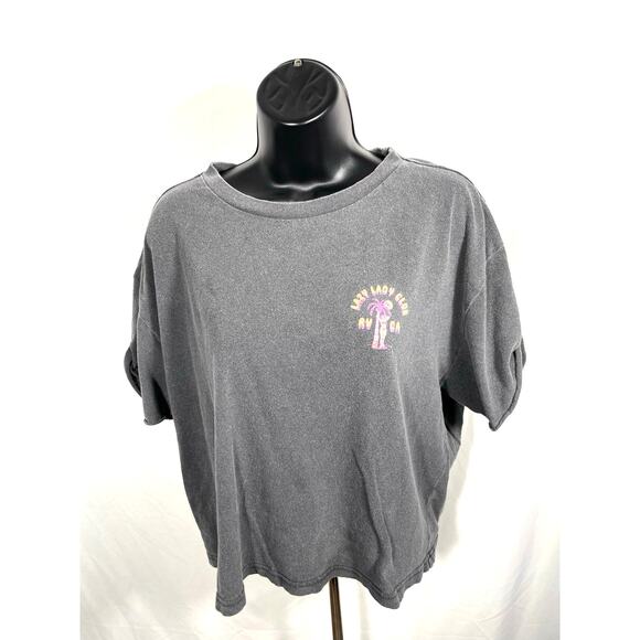 RVCA Lazy Lady Club Crop Tee Women’s Small Washed Black - Picture 1 of 7
